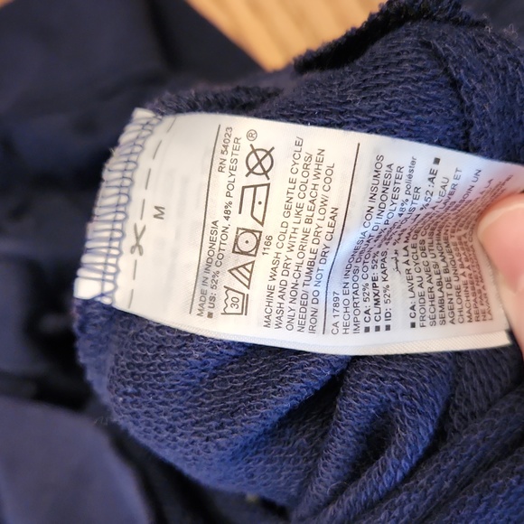 Old Navy navy sweatshirt with ties on sides, size medium - Picture 3 of 4